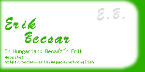 erik becsar business card